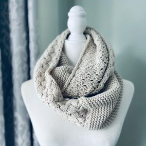 Cream Knit Infinity Scarf